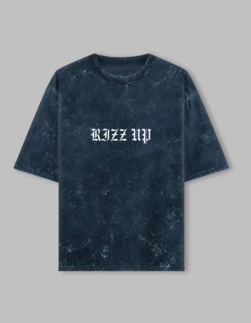 RIZZ UP Gothic acid washed tee with a stylish distressed finish for a modern edgy look