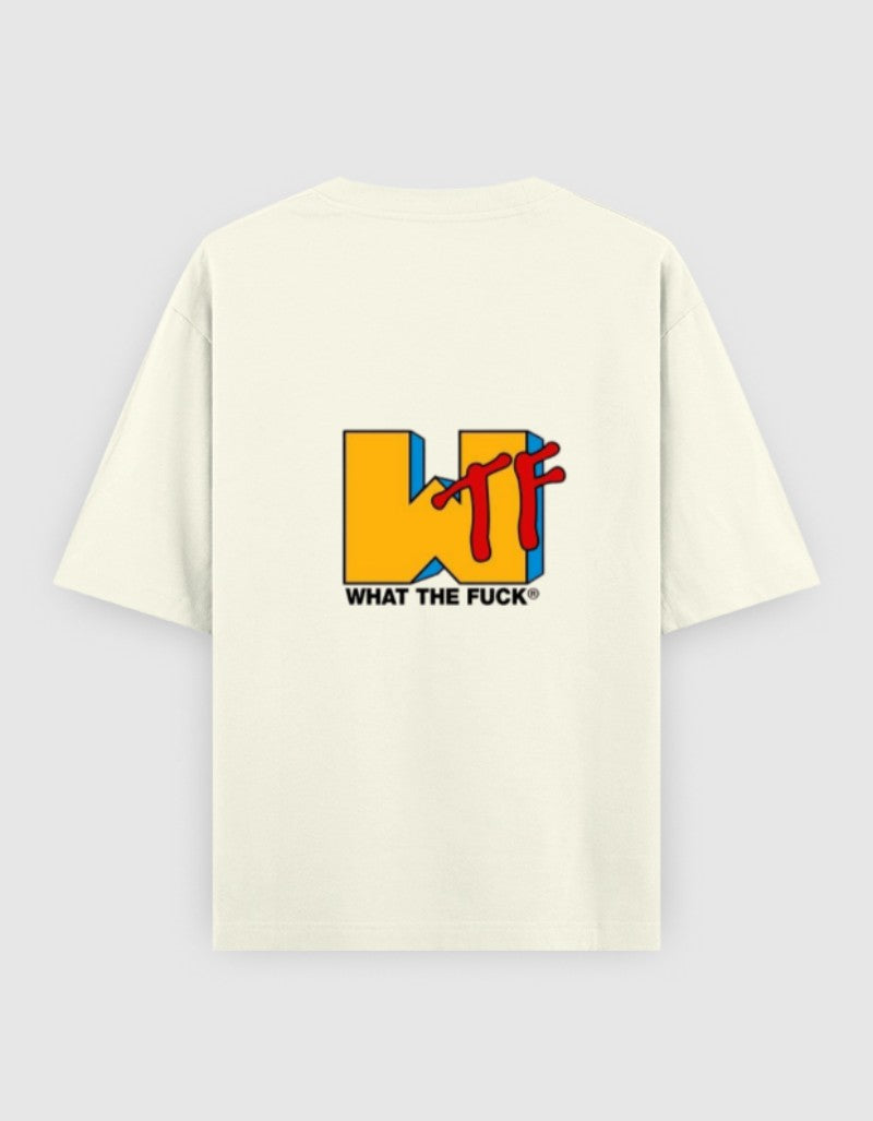 RIZZ UP Off-White Graphic Tee featuring a minimalist Gen Z clothing design with playful logo