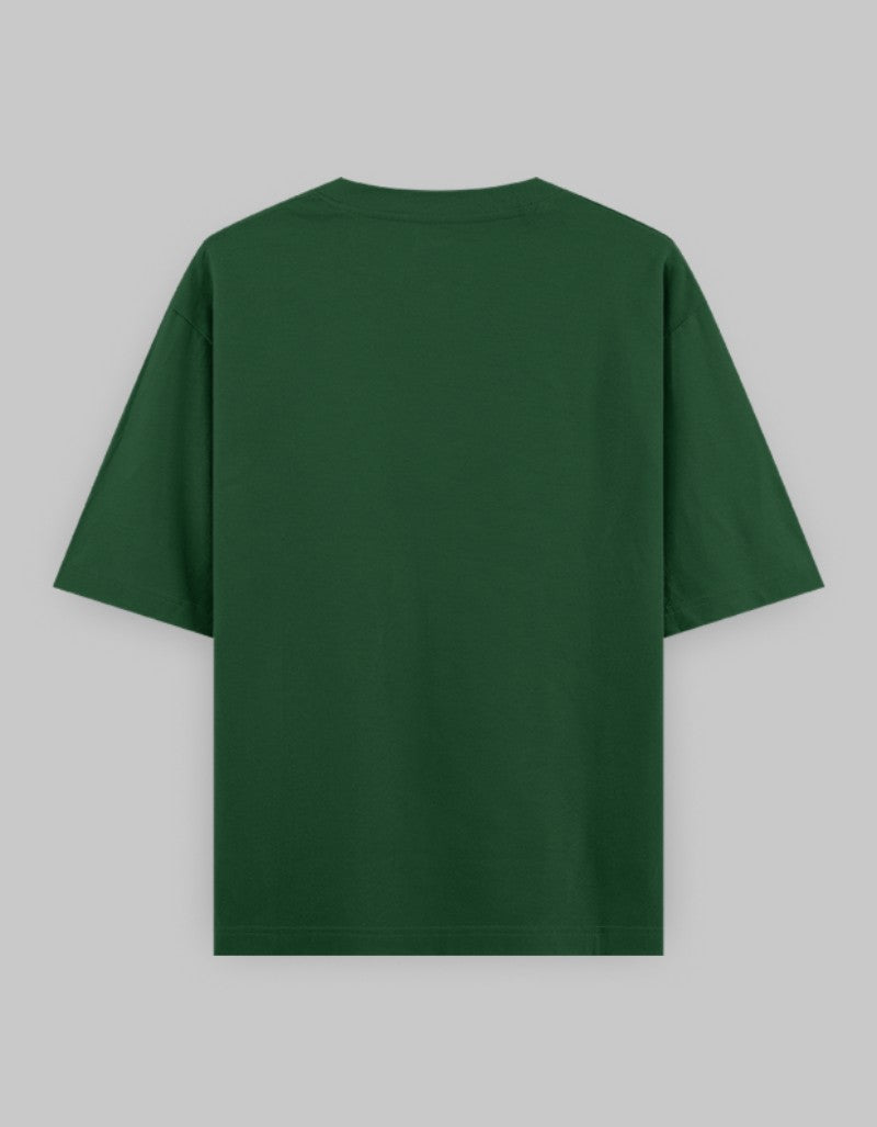 RIZZ UP oversized graphic t-shirt in deep green with a relaxed fit and short sleeves