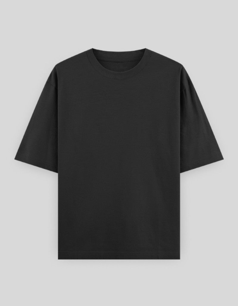 RIZZ UP Black Space Print T-Shirt with a Comfortable Fit for Casual Wear