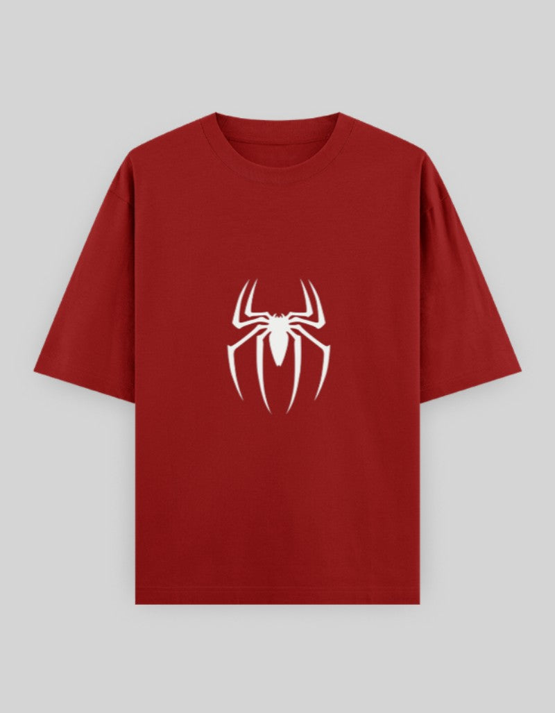 RIZZ UP Spider Man oversized t-shirt in red featuring a large spider graphic