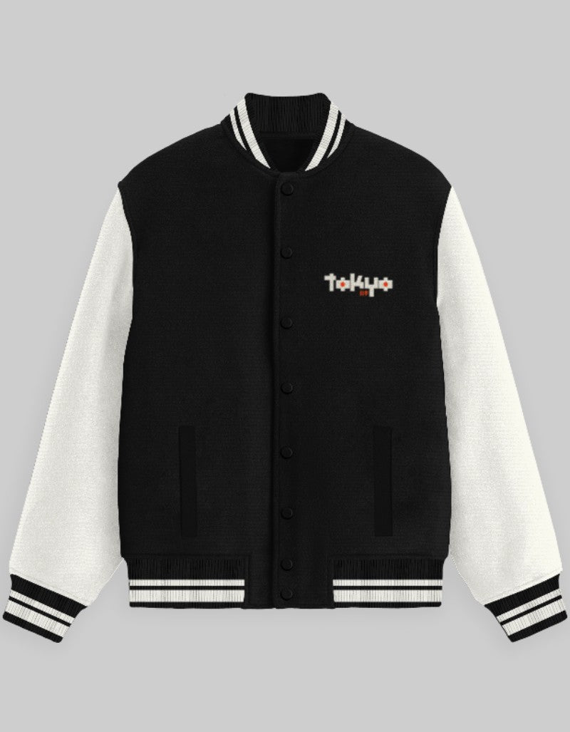 Black RIZZ UP Tokyo style jacket for Gen Z with a zip front and front pockets